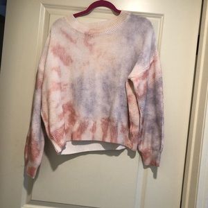 Pink Lily Tie-Dye Crop Sweater